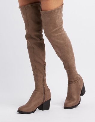 Charlotte Russe Bamboo Over-The-Knee Block Heel Boots
