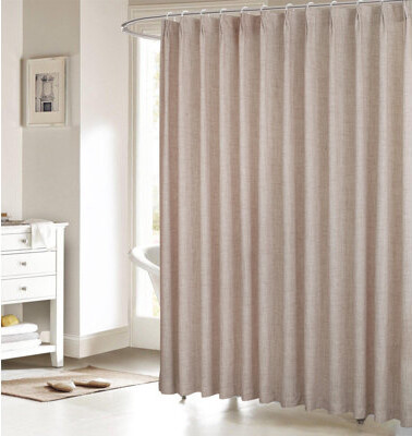 Ebern Designs Linen Pinch Pleated Shower Curtain, 72 Inch Wide, Fabric Bathroom Curtain With Memory Shape, Modern Neutral Solid Color, Machine Washable Privacy Clot