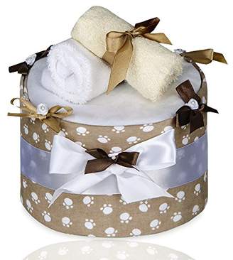 BEIGE T-TOMI Eco Lux Diaper Cake, Large, Paws