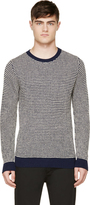 Thumbnail for your product : A.P.C. Navy & White Knit Alpaca Sweater
