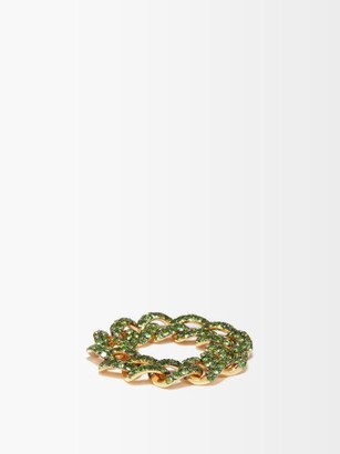 Shay Essential Garnet & 18kt Gold Ring - Green Gold