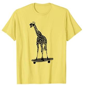 Giraffe on a Skateboard T-Shirt - With Sunglasses