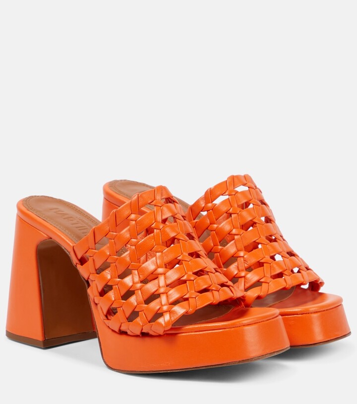 Souliers Martinez Alba leather platform mules