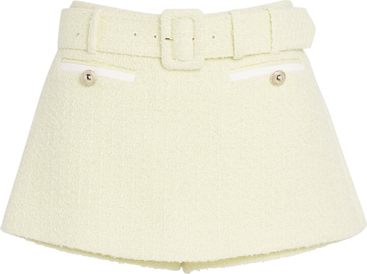 Self-Portrait Bouclé Belted Skort