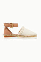 Thumbnail for your product : See by Chloe Leather And Canvas Platform Espadrilles