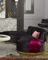 Thumbnail for your product : Haute House Layla Channel Tufted Curved Sofa 121"