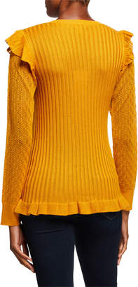 Laura Ashley Ruffle Sleeve Sweater