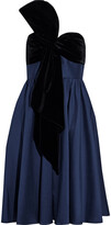 Thumbnail for your product : Badgley Mischka Strapless Bow-embellished Velvet Gown
