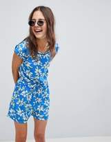 Thumbnail for your product : Brave Soul Lenore Floral Print Playsuit with Ladder Detail