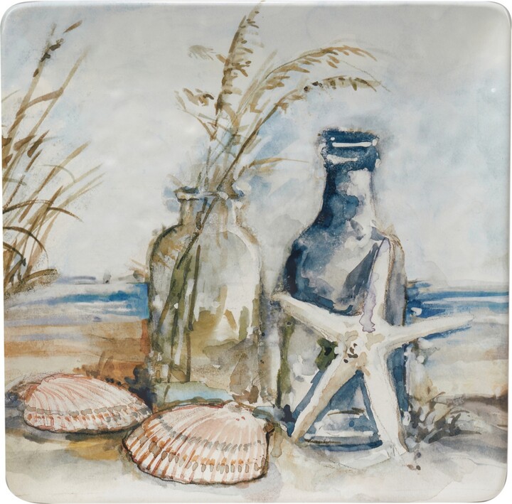 Certified International Coastal Landscape Square Platter, 12.5"