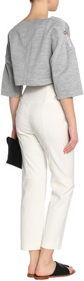 Tibi Cropped Cotton-blend Slim-leg Pants