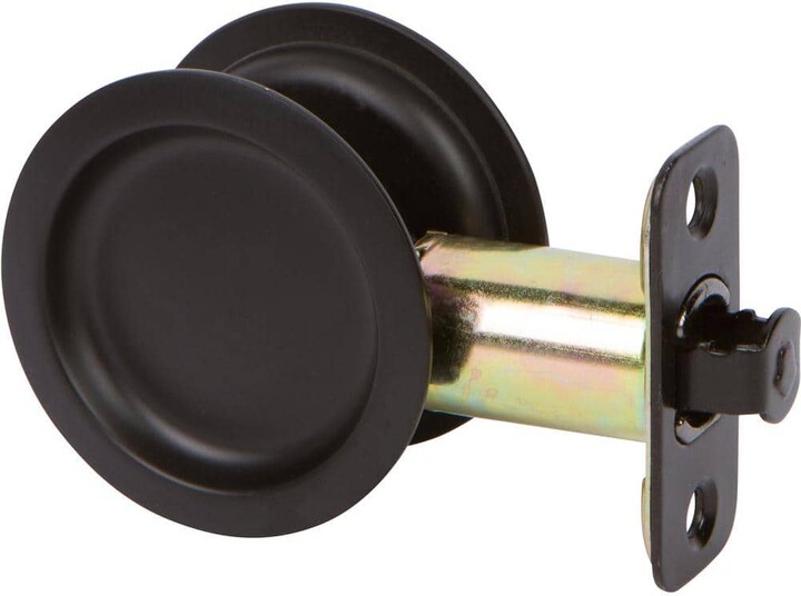 Delaney Hardware Round Polished Chrome Hall/Closet Passage Sliding Pocket Door Lock