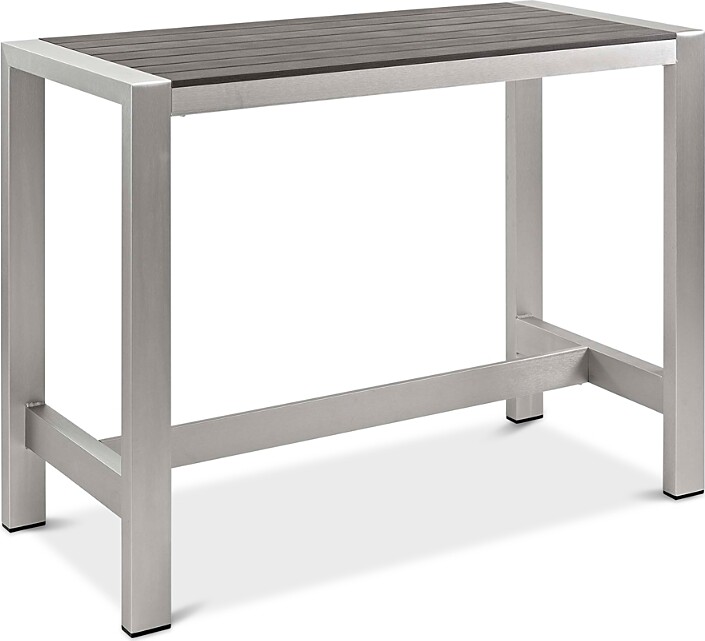 Modway Shore Outdoor Patio Aluminum Rectangle Bar Table