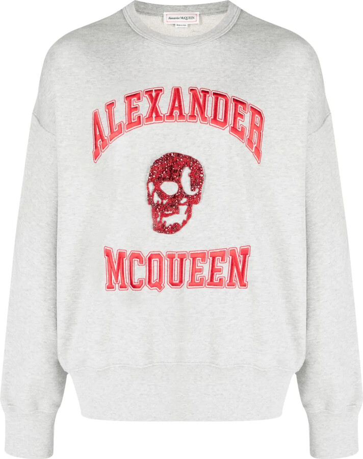Alexander McQueen Logo-Embroidered Cotton Hoodie