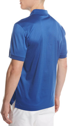 Brioni Cotton Zip Polo Shirt, Royal Blue