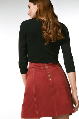 Karen Millen Suede Patch Pockets Mini Skirt