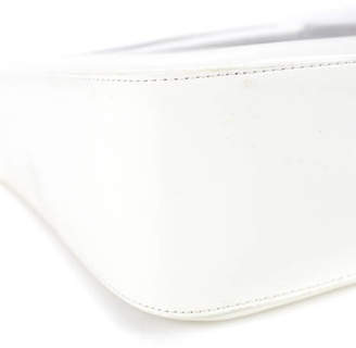 Louis Vuitton Salvatore Ferragamo White Leather Clear Zipper Closure Shoulder Handbag