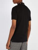 Thumbnail for your product : Gucci Embroidered Collar Stretch Cotton Polo Shirt - Mens - Black
