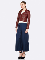 Thumbnail for your product : Oxford Lizzy Crop Leather Jacket Burg X