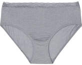 Thumbnail for your product : Hanro Heather Leavers Lace-trimmed Stretch-jersey Briefs