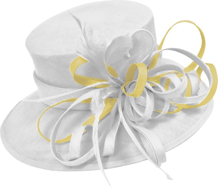 UK Online | Silver Grey Light Blue Large Queen Brim Hat Occasion Hatinator Fascinator Weddings Formal