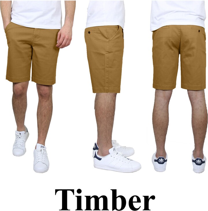 Galaxy By Harvic Men's 5-Pocket Flat-Front Slim-Fit Stretch Chino Shorts