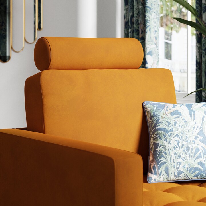 Dunelm Zoe Velvet Headrest Gold ShopStyle Armchairs & Recliners