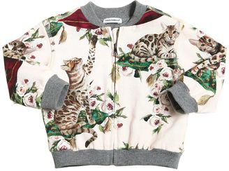 Dolce & Gabbana Cat Printed Cotton Sweatshirt