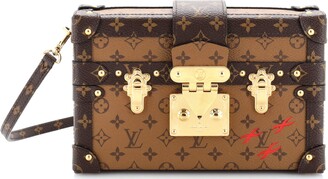 Petite malle cloth vanity case Louis Vuitton Brown in Cloth - 31757960
