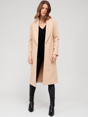Very Relaxed Edge To Edge Coat - Camel