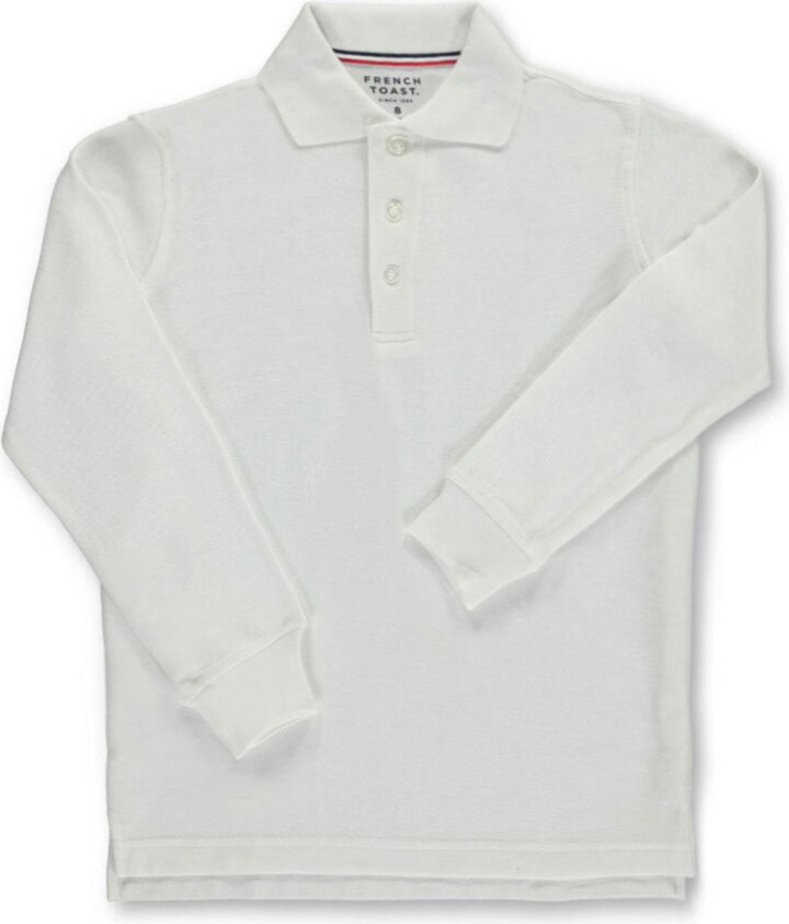 French Toast Boys School Uniform Long Sleeve Pique Polo Shirt, Sizes 4-20