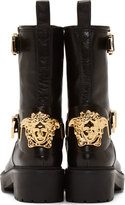 Thumbnail for your product : Versace Black Leather Medusa Biker Boots
