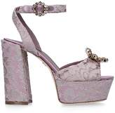 Thumbnail for your product : Dolce & Gabbana Lace Evie Platform Sandals 105