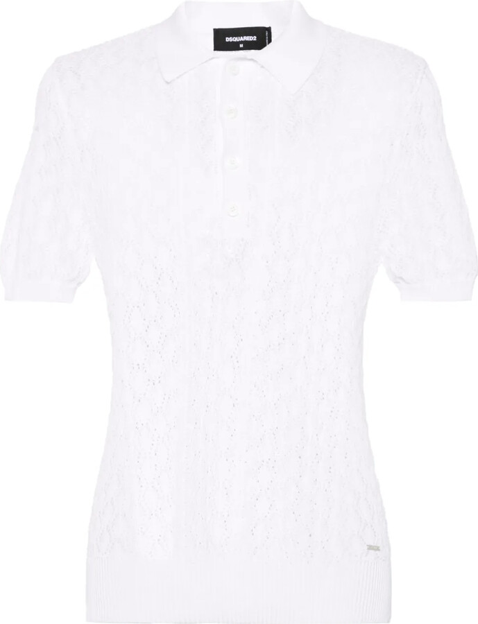 DSQUARED2 Open-Knit Polo Shirt