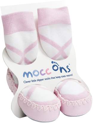 Mocc Ons Cute Moccasin Style Slipper Socks (, Ballerina)