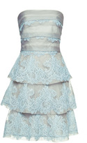 Thumbnail for your product : Sachin + Babi Sachin+Babi Lace On Organza Strapless Tiered Dress
