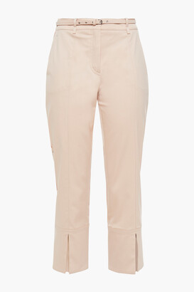 Emilio Pucci Cropped Belted Cotton-blend Twill Slim-leg Pants