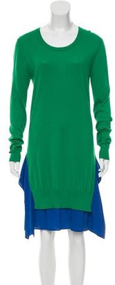 Peter Som Colorblock Silk-Paneled Dress