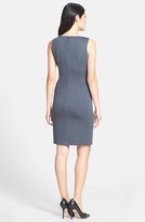 Thumbnail for your product : Ivanka Trump Faux Leather Trim Ponte Sheath Dress