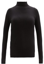 Thumbnail for your product : Wolford Ribbed-knit High-neck Top - Black