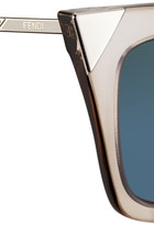 Thumbnail for your product : Fendi Embellished cat eye acetate mirrored sunglasses