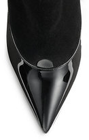 Thumbnail for your product : Giorgio Armani Suede & Patent Leather Point-Toe Booties