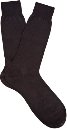Pantherella Chalcot chevron-knit cotton-blend socks