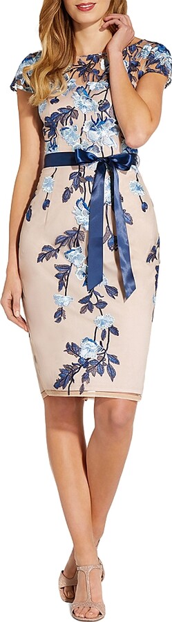 Adrianna Papell Embroidered Sheath Dress