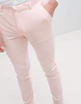 Thumbnail for your product : ASOS Design Wedding Super Skinny Smart Pants In Peach Velvet