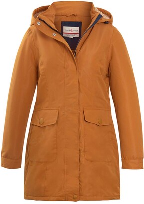 Womens Waterproof Windproof Padded Coat Hooded Parka Mustard Size 10 18 