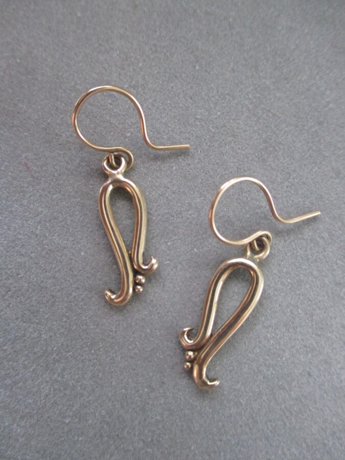 Etsy 14Kt Gold Swirl Loop Earrings