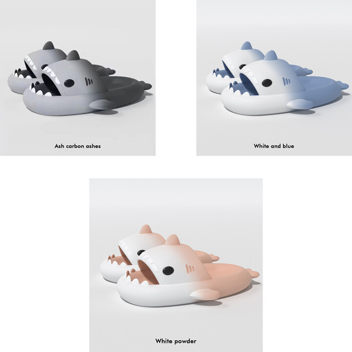 Summer Shark Slippers for Men And Women EVA Solid Color Slides Fashion Thick Sole Flip Flops Couples Outdoor Non-Slip Sandals