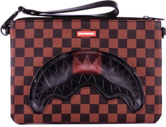 Sprayground Checked Shark Clutch Bag