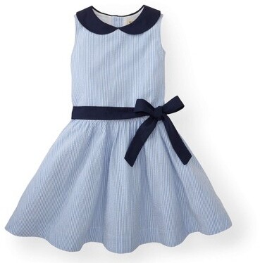 Hope & Henry Girls' Peter Pan Collar Seersucker Dress, Toddler